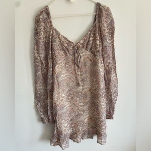 Simons long sleeve paisley dress